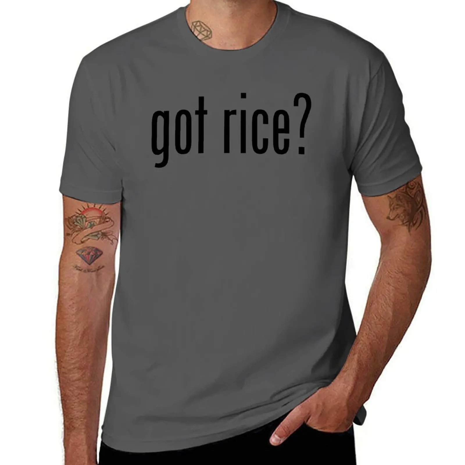 Фото Футболка Got Rice Philipp Food Humor от AiReal Apparel, футболки для мужчин, хлопковая забавная футболка, мужская повседневная футболка №1