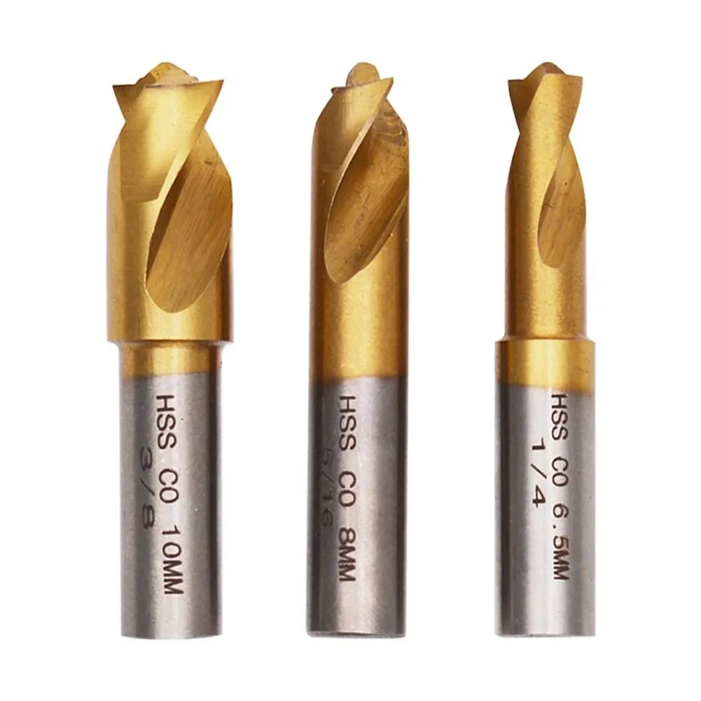 

3pcs Drill Bit With Box 45mm 6.5mm 8mm 10mm Titanium Plating HSS Cobalt For Sure Grip Avert Slipping Power Tools Drill Bits