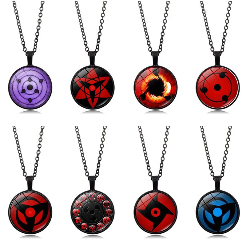 Naruto Wheel Eye Pendant Necklace Men and Women Versatile Animation Peripheral Sweater Chain Cartoon Accessories Wholesale