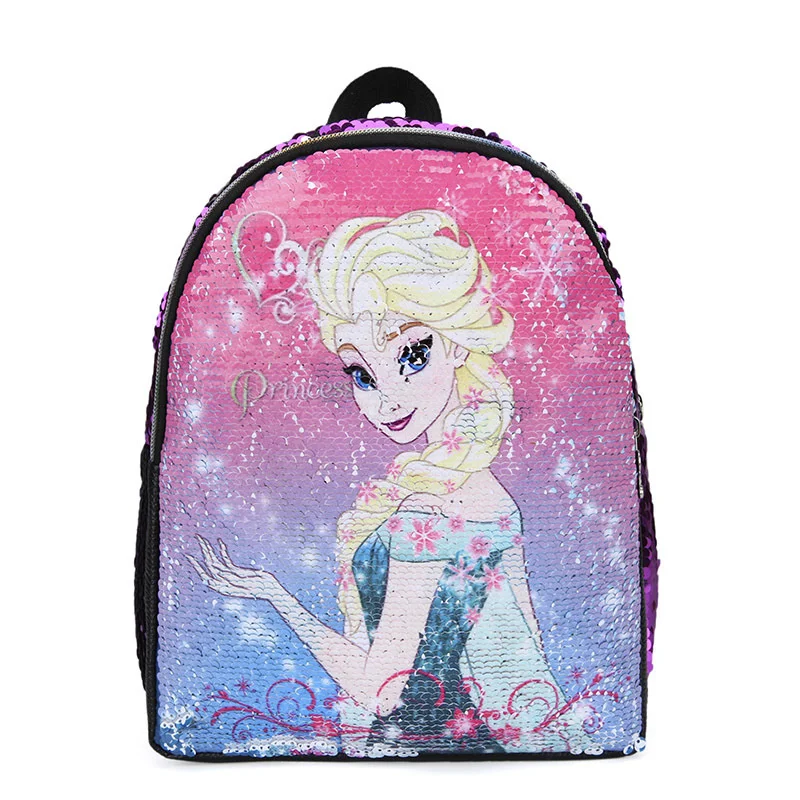 

Disney Frozen Elsa Girl Cartoon Change Picture Schoolbag Princess Sequins Schoolbag Children Backpack Minitravel Baghandbag