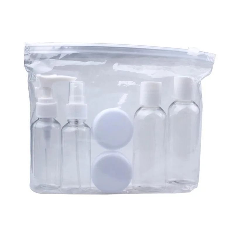 

Professional New Portable Transparent Travel Cosmetic Bottle Points Bottling Six Sets Plastic Material 100% new and high quality