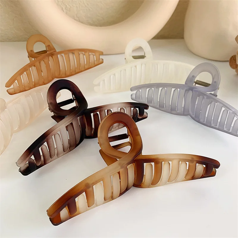 

Korea Extra Large Hair Grab Acrylic Frosted Cross-Plate Hair Grab Clip Shark Clip Hairpin Barrette Womens Girl Hair Style Make