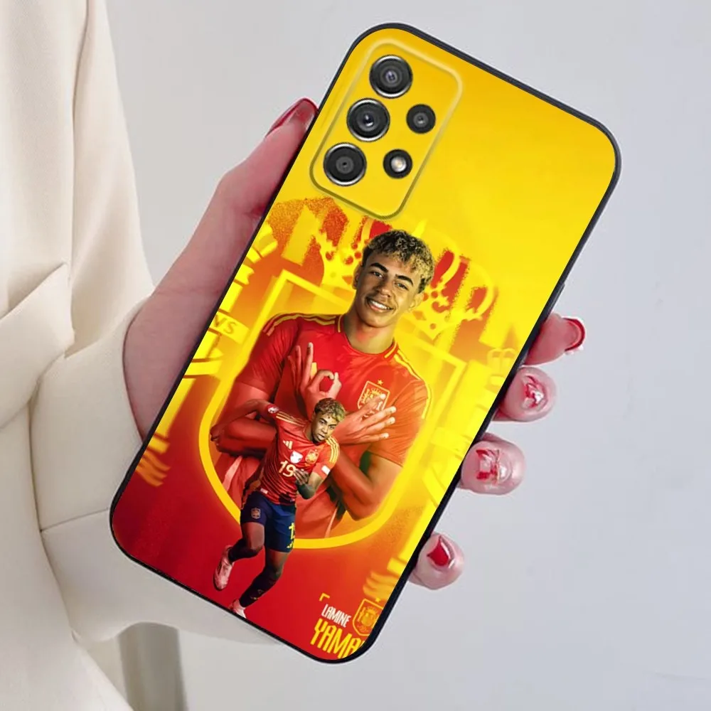 Чехол для телефона Football Star Samsung S24 S21 S22 S23 S30 Ultra S20 Plus Note 10 9 5G L-Lamine Y-Yamal Black мягкий