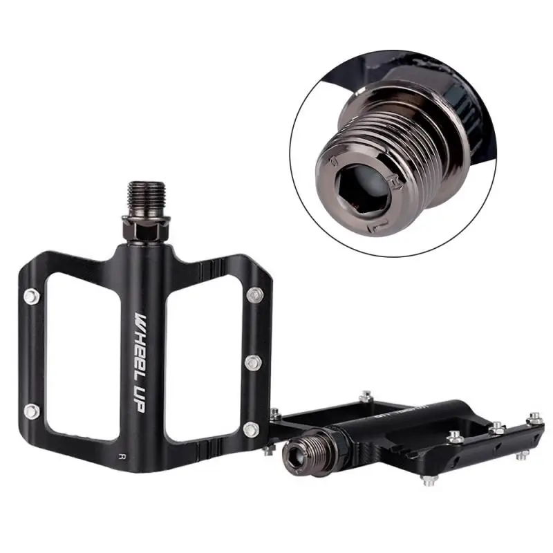 

1 пара велосипедных педалей, сверхлегкие алюминиевые педали, подшипники из сплава, педали для горного велосипеда, Нескользящие, плоские фонарики из сплава