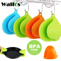 walfos1pc thicken baking silicone oven mitts microwave oven glove heat insulation anti slip grips bowl pot clips kitchen gadgets