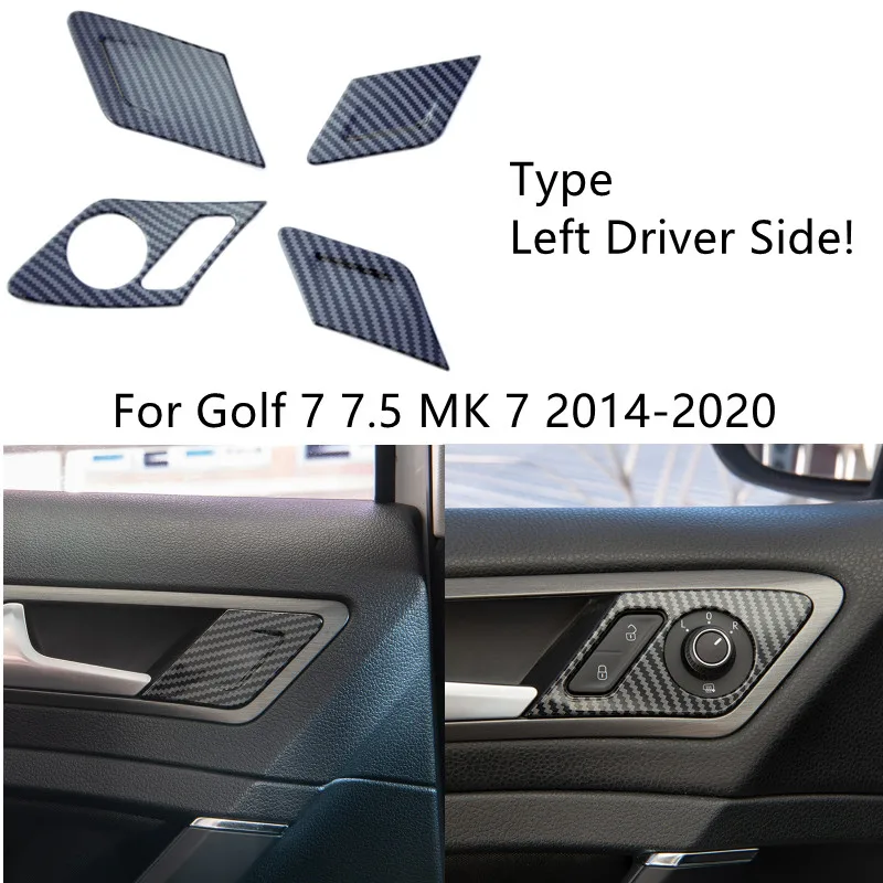 

Car Interior Door Handle Panel Cover Trim for Golf 7 7.5 MK 7 2014-2020 Door Seat Lock Button Panel Carbon Fiber