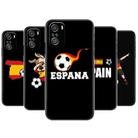 i love spain football phone case for xiaomi redmi 11 lite pro ultra 10 9 8 mix 4 fold 10t black cover silicone back prett