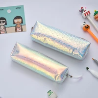 glitter laser waterproof stationery square octagonal childrens zipper pencil case