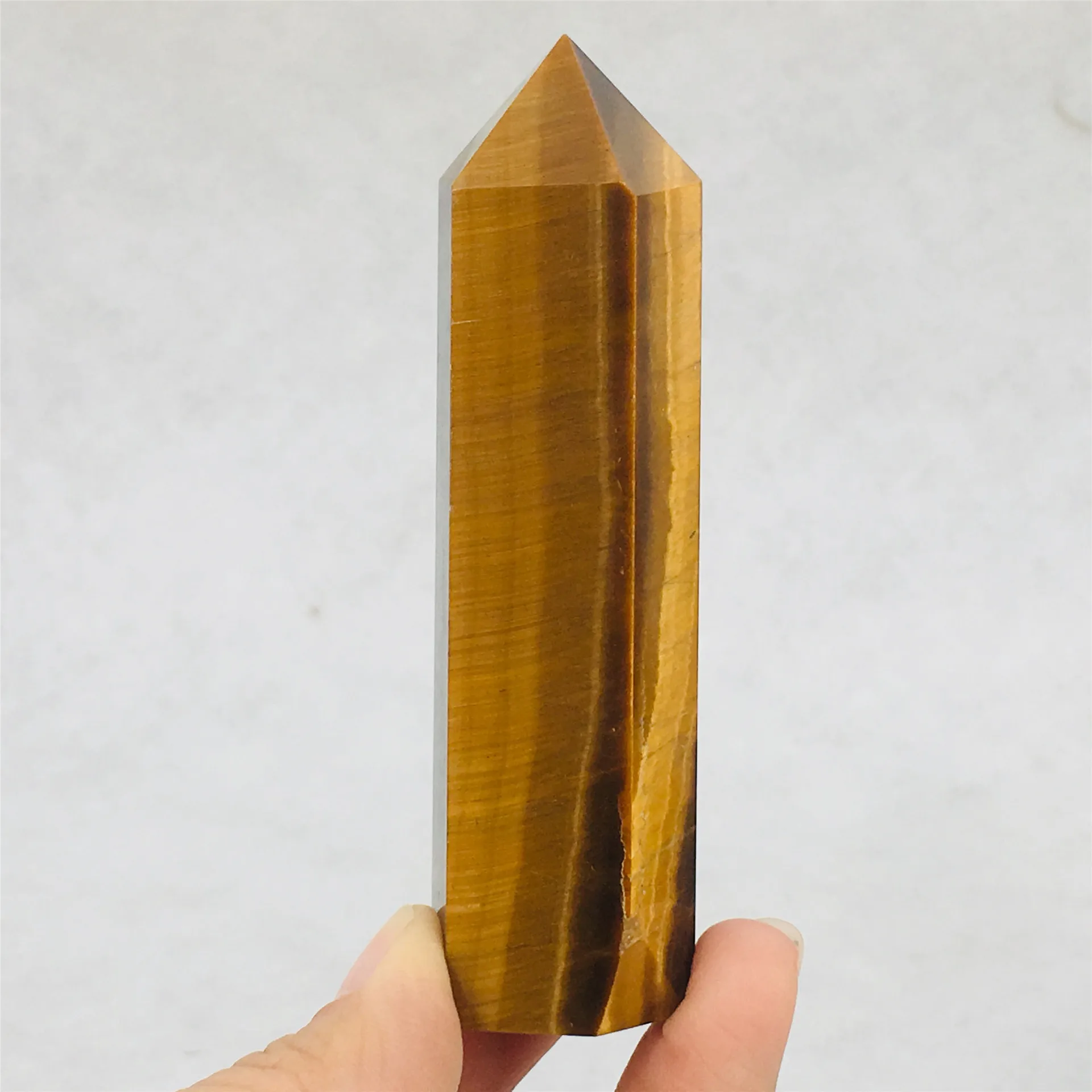 

Natural Tiger Eye Crystal Point Healing Stone Quartz Crystal Wand Crafts Mineral 50-80mm for Home Decoration Ornaments DIY Gift