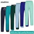 Штаны с эластичным поясом, униформа для медсестер, медицинские скрабы, униформа для медсестер, лабораторные пылезащитные рабочие штаны, оптовая продажа скрабов, женские брюки