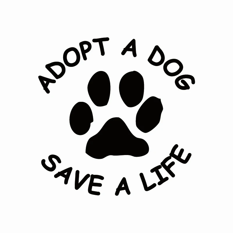 Car Sticker Adopt A Dog Save A Life Dog Paw Removable Truck Automobiles Motorcycles Exterior Accessories Vinyl Decal
