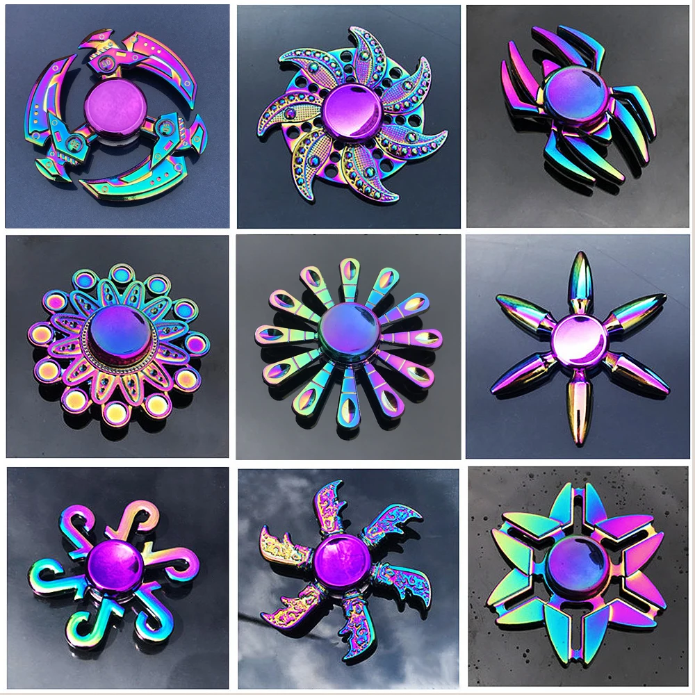 

New Multicolor Gradient Fidget Spinner Creative Flower Rainbow R188 Mute Bearing Hand Spinner Fingertip Gyro Stress Relief Toys