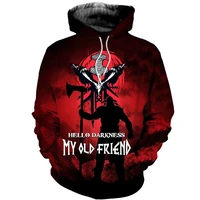 fashion 3d printed viking raider pullover casual hip hop harajuku zip hoodie new mens clothing top jacket