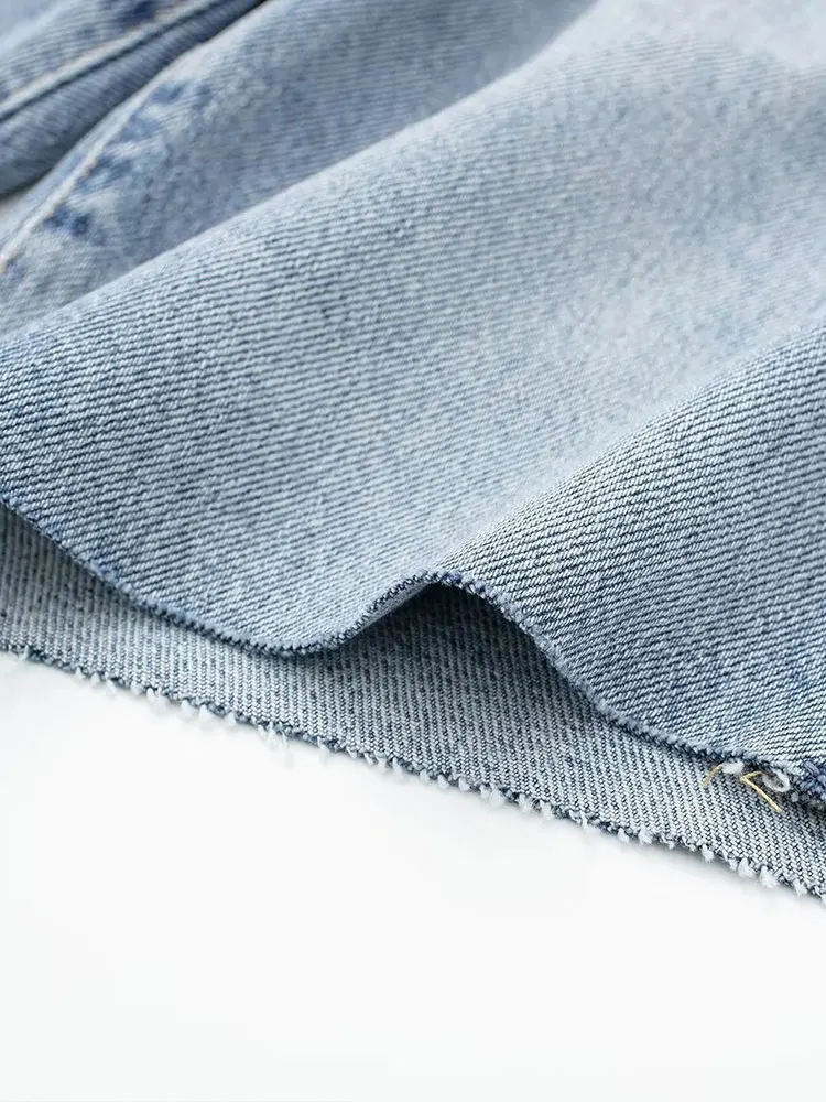 Nlzgmsj TRAF 2023 Women Spring Denim Shorts Casual Solid Buttons Pockets High Waist Female Elegant Street Shorts Clothing