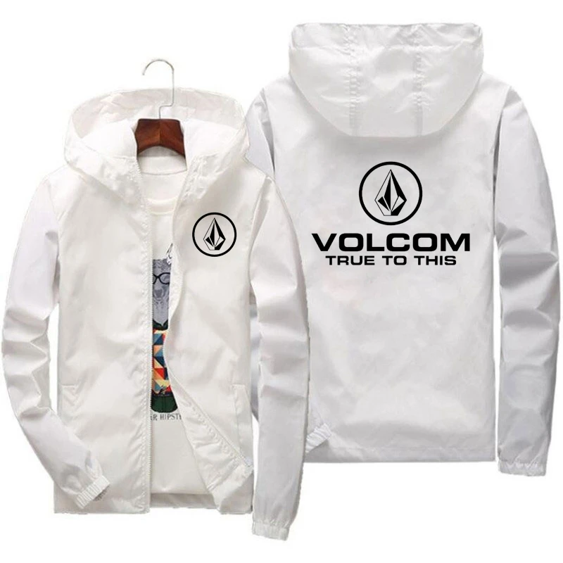 Men's VOLCOM spring autumn Outdoor High Quality Sunscreen Jacket Sports Mountain Hooded Windproof Fashion Casual