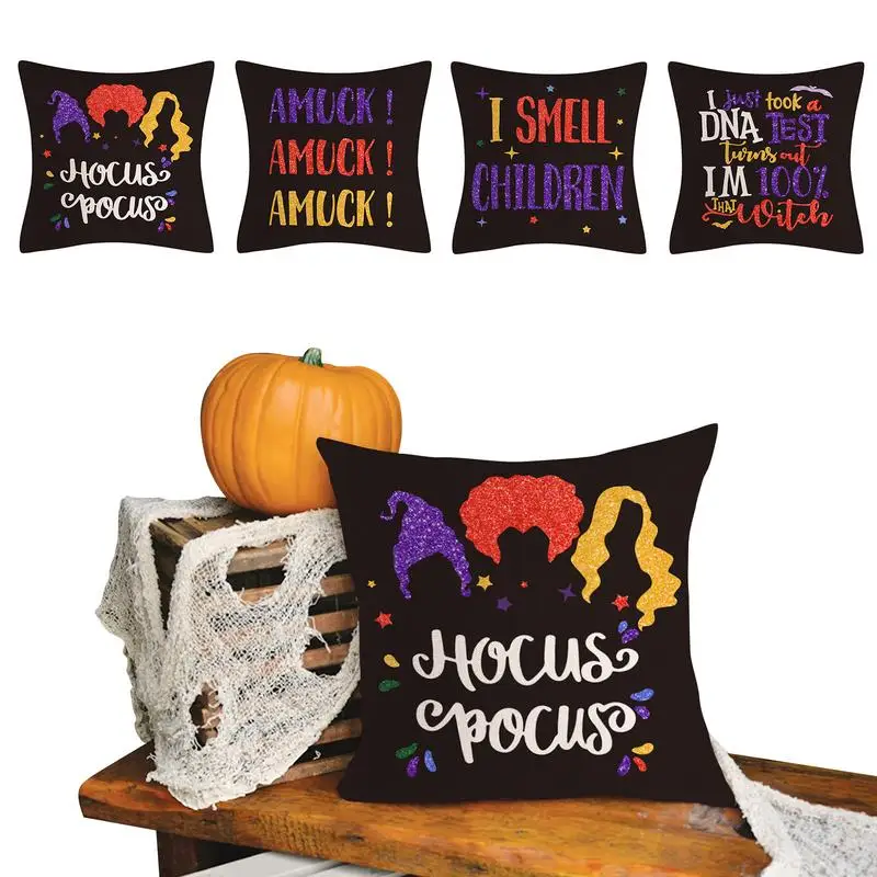 

Украшения для Хэллоуина, наволочки, декоративная подушка, 17,7 дюймов, декоративные наволочки для Хэллоуина, искусственные украшения, льняная подушка