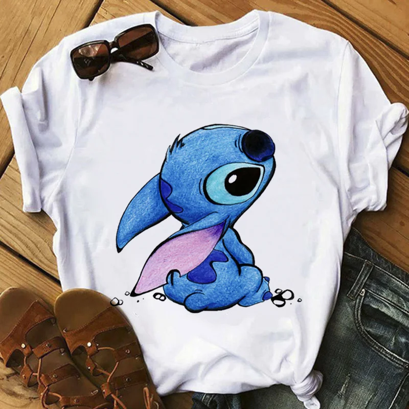 

Kawaii Ohana Lilo Stitch Funny T Shirt Men Women Unisex Cute Anime T-shirt Summer Casual Tshirt 90s Graphic Top Tees Male Female