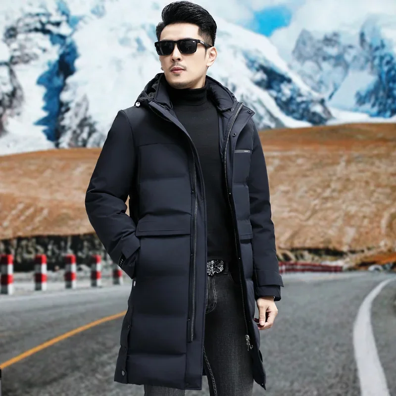 Мужской пуховик YEAE теплый зимний мужской дизайнерская одежда мужская длинная