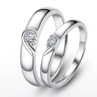 heart shape lover couple rings set adjustable rings bands friendship finger rings jewelry for boyfriend girlfriend ins