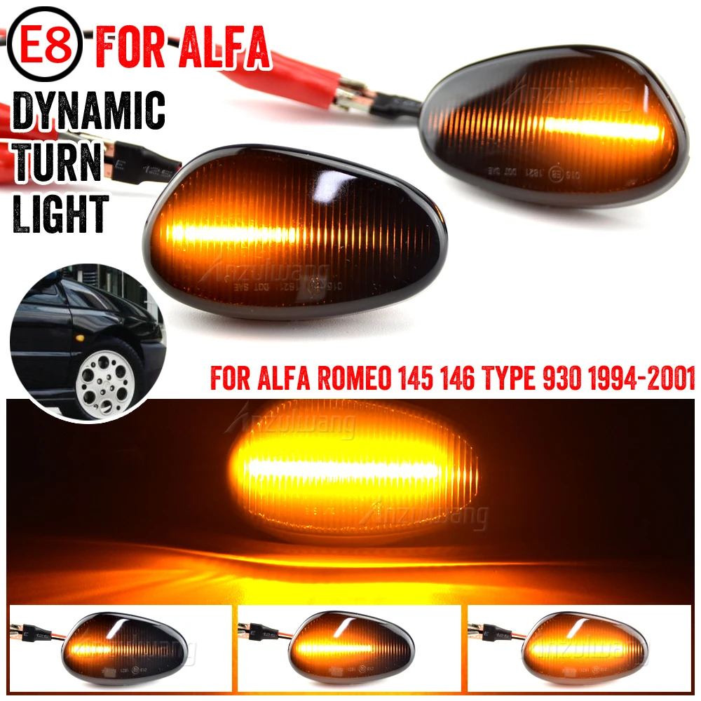 

2pcs Dynamic Side Marker For Alfa Romeo 145 146 Type 930 1994-2001 Fender LED Lights Flowing Turn Signals