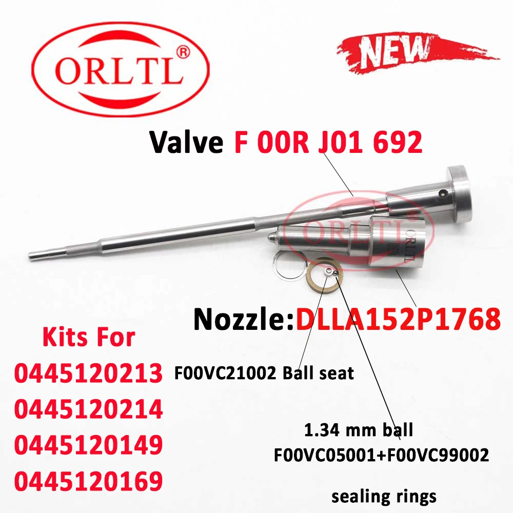 ORLTL 0445120214 Ремонтные комплекты топливной форсунки DLLA152P1768 Клапан F 00R J01 692 Для Weichai