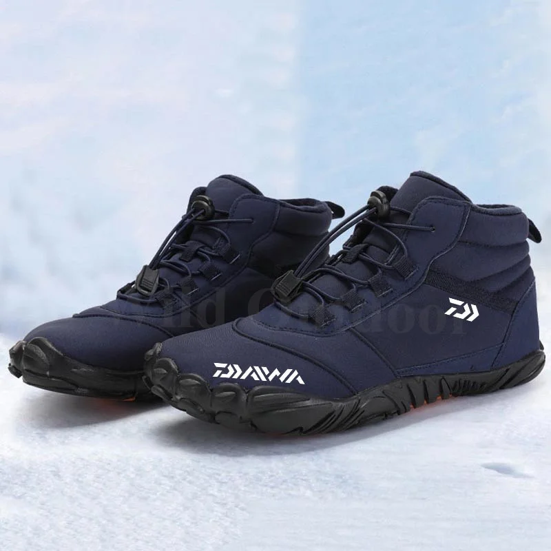 

Daiwa Winter Men's Plush Warm Non-Slip Sneakers Women Outdoor Hiking Climbing Skiing Waterproof Plus Size Rubber Fishing Shoes