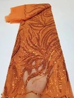 2022luxury elegant brown embroidered high quality heavior beaded tub lace with stones fabric for party dress kk375_n