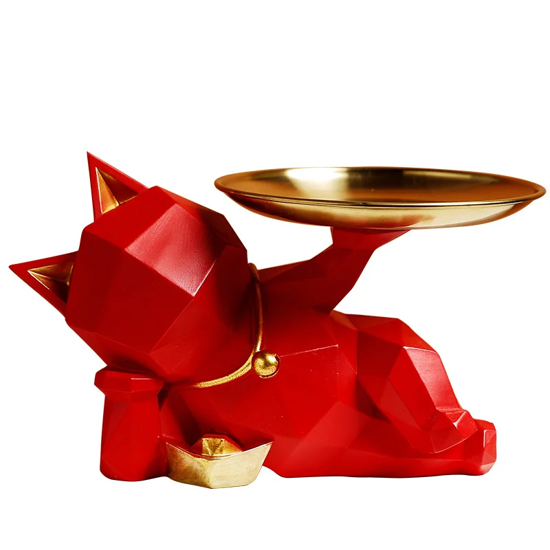 

Desktop Tray Storage Animal Statue Model Resin Sculpture Crafts Furnishings Home Decorations