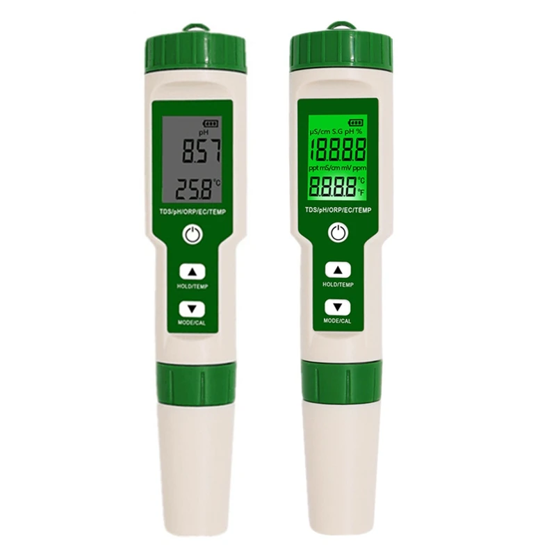 

5 In 1 PH/TDS/EC/ORP/Temperature Meter PH Meter Digital Water Quality Monitor Tester For Pools Drinking Water Aquarium