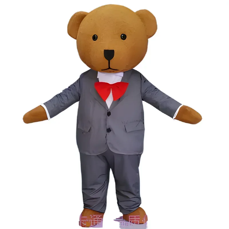 Взрослый джентльмен плюшевый мишка костюм талисмана для карнавальной вечеринки