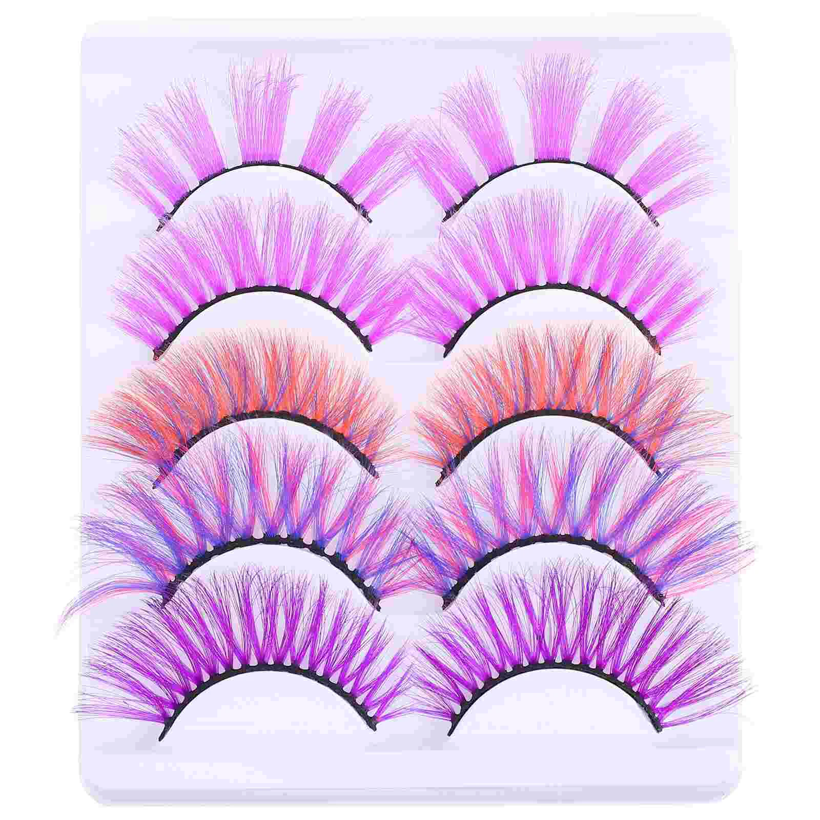 

10pcs Colorful Eyelashes Faux Long Eyelashes Dramatic False Eyelashes