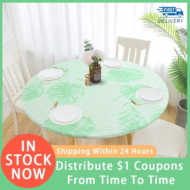 

Table Cloth Round Waterproof Non-slip Elastic Tablecloth Classic Pattern Cover Home Kitchen Dining Room Drop shipping Tablecloth