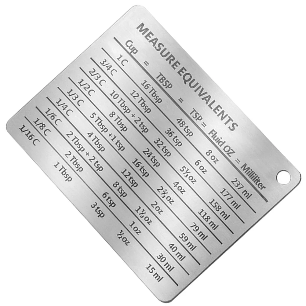 

Unit: Conversion Tables Cooking Chart Home Accessory Oven Accessories Household Measure Metal Equivalent Reusable Small Baking