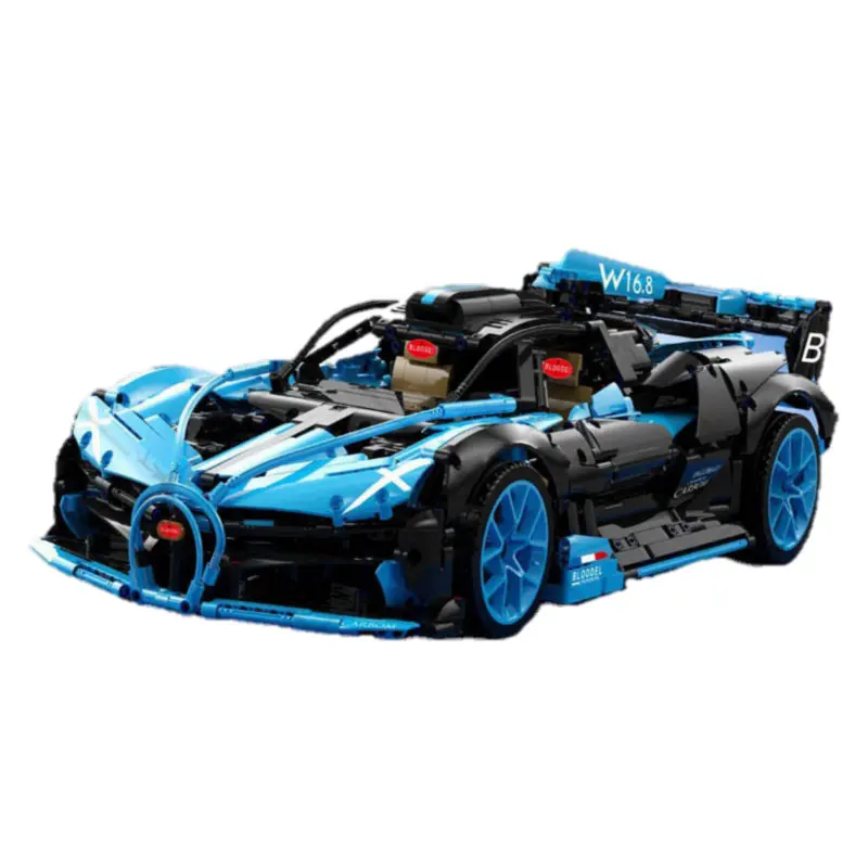 

Blue Bolide High tech 1:8 Super Fast Racing Sports Car MOC 10211B Model Building Blocks Bricks Technical Classic Toys For Boys