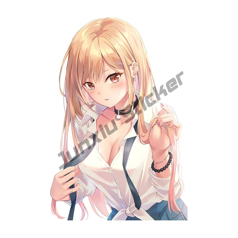 

Windshield Dress-Up Darling Kitagawa Marin Car Stickers Waterproof Sunscreen Decals Car Door Protector KK13*9cm