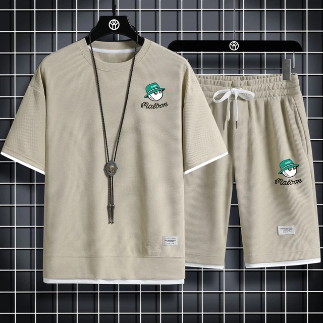 Men's Golf Sets T Shirts+Sport Shorts 2-piece Set Summer Fashion Tracksuit Men Short Sleeve Top Suit Casual Men Golf Clothing