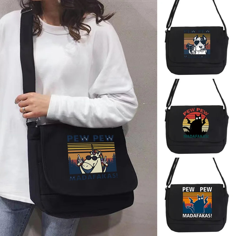 

2022 Canvas Shoulder Bag Youth Casual Wild Crossbody Bags Women Large Capacity Shopping Organizer Korean Version Messenger Case