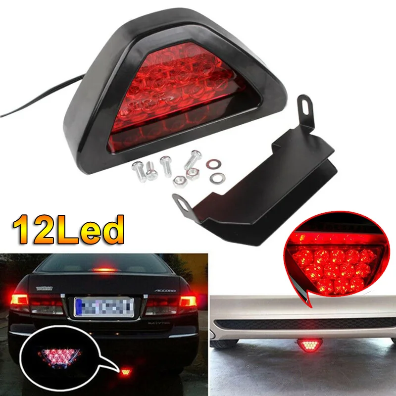 

1pc Universal 12 LED Car Rear Tail Flash Brake Light Red Safety Signal Warning Lamp