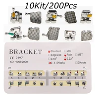 10 sets200pcs new dental orthodontic metal brackets braces standard roth 022 slot mesh below with 3 4 5 hooks laser mark
