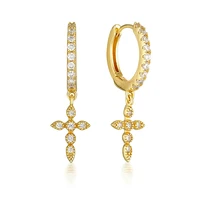 bohemia piercing cross zircon pendant luxury hoops earrings for women fashion jewelry pendientes ins same dangler party gifts
