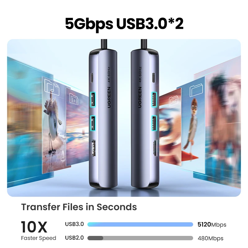 USB-концентратор UGREEN USB Type-C 3 1-4K HDMI RJ45 0 док-станция для MacBook Pro Air 2020 ПК usb-хаб |