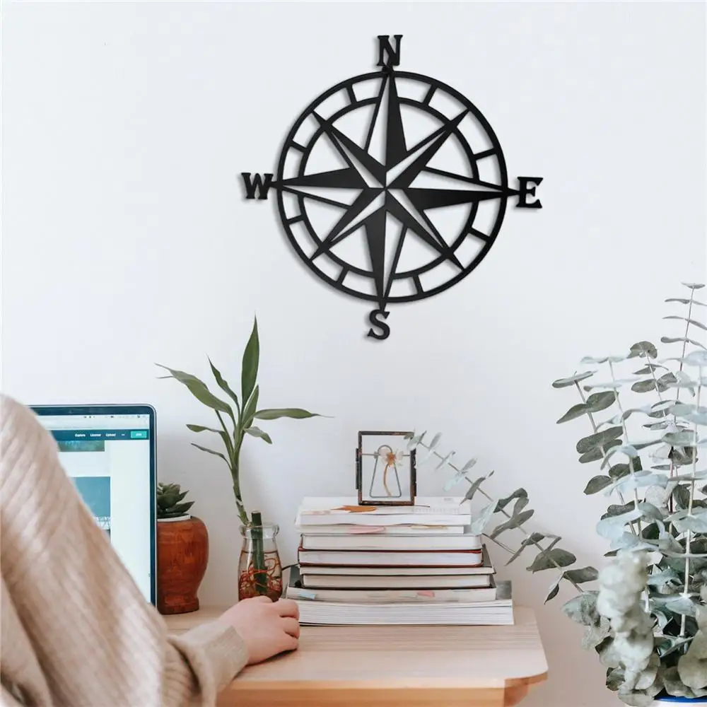 

Nautical Compass Art Craft Ornament Wall Decor Metal Home Decoration Exquisite Hanging Decorative Art Compass Wall Decoration