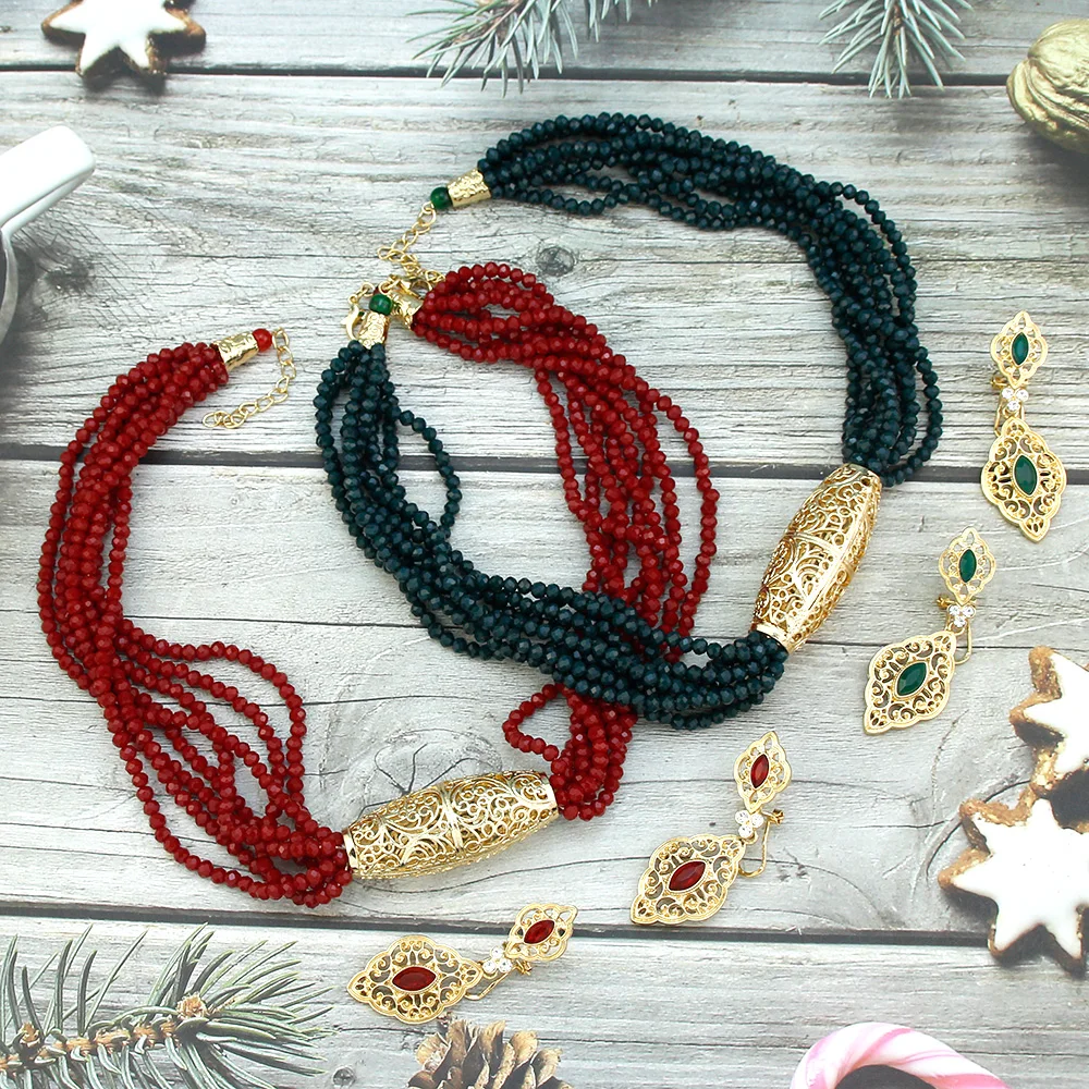 Роскошный подарок Neovisson Марокко ожерелье-чокер ручной работы серьги-подвески