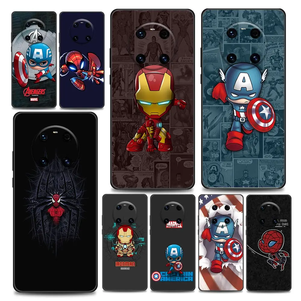 

Marvel Iron Spider Man Captain America Huawei Case for Y6 Y7 Y9 2019 Y5p Y6p Y8s Y8p Y9a Y7a Mate 50 20 40 Pro RS Soft Silicone