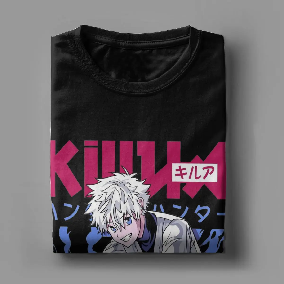 Мужские футболки HXH с аниме Killua Zoldyck хлопковые топы для отдыха коротким рукавом и