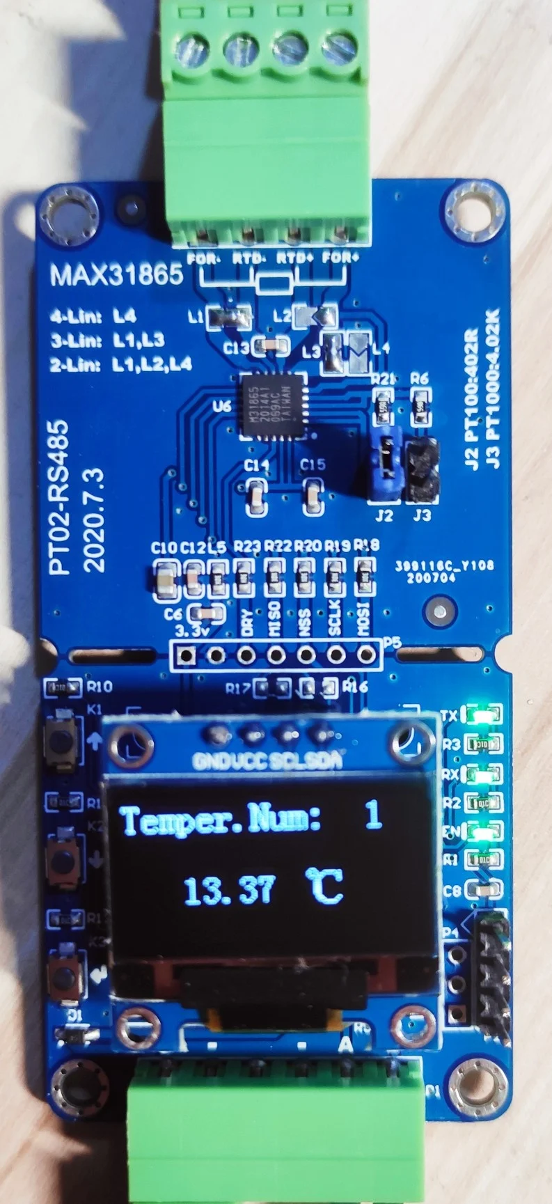 

MAX31865 High-precision Temperature Acquisition Module PT100/PT1000 (supports 485 Multi-channel) RTD