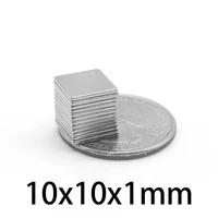 2050100200300500pcs 10x10x1 strong block magnets n35 10mm10mm1mm quadrate rare earth neodymium magnet sheet 10101 mm