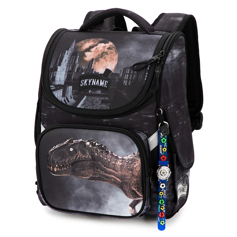 

Рюкзак для школы с мультипликационным динозавром, ортопедические школьные ранцы для мальчиков, Детские Водонепроницаемые сумки для книг