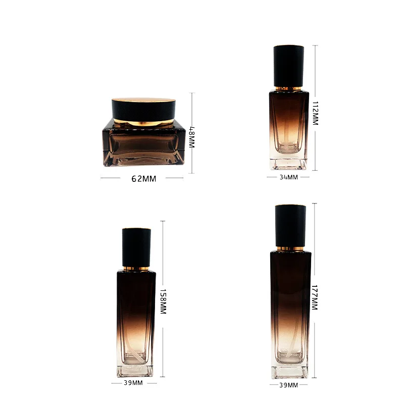 Новый набор для макияжа YUXI черная градиентная стеклянная бутылка под змеиную