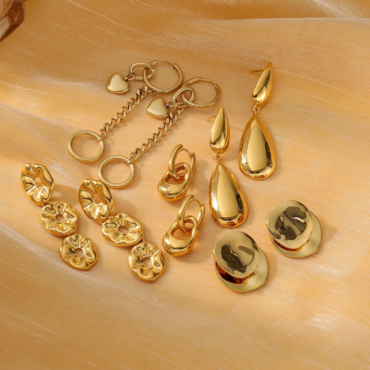 NIMAI женские изящные длинные цепочки в форме сердца висячие серьги из нержавеющей